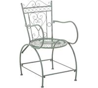 CLP Chaise D'Extérieur en Fer Sheela, avec Dossier Accoudoirs Et Repose-Pieds, Design Antique, Couleur:Vert Antique