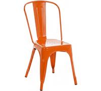 CLP Chaise Benedikt I – métallique empilable, entretien facile, supporte jusqu'à 200 kg – Orange