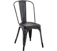 CLP Chaise Benedikt I – métallique empilable, facile d'entretien, jusqu'à 200 kg – Noir/Or
