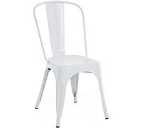 CLP Chaise Benedikt métallique empilable, facile d'entretien, supporte jusqu'à 200 kg, Blanc