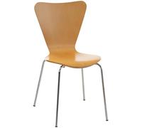 CLP Chaise empilable Calisto en bois – assise ergonomique – hauteur 45 cm – Nature