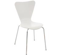 CLP Chaise Empilable Calisto en Bois - Assise Ergonomique - Chaise de Salle d'Attente en Bois Chaise, Hauteur Assise 45 cm -Couleurs au Choix:, Couleur:Blanc