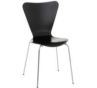CLP Chaise Empilable Calisto en Bois - Assise Ergonomique - Chaise de Salle d'Attente en Bois Chaise, Hauteur Assise 45 cm -Couleurs au Choix:, Couleur:Noir