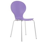 CLP Chaise Empilable Diego I Chaise De Salle À Manger Confortable I Structure Métallique, Assise en Bois I Design Ergonomique Peu Encombrant, Couleur:Violet