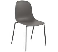 CLP Chaise empilable Hardin avec Coque Ergonomique en Plastique et Structure en métal Robuste pour Salle à Manger, réunion, Cuisine | Couleur Taupe