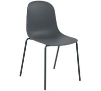 CLP Chaise empilable Hardin avec Coque Ergonomique en Plastique et Structure en métal Robuste pour Salle à Manger, réunion, Cuisine | Couleur Gris foncé