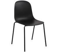 CLP Chaise empilable Hardin I Chaise d'extérieur Absolument résistante aux intempéries et aux UV, Couleur:Noir