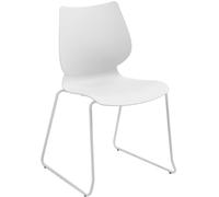 CLP Chaise empilable Houma avec Dossier, Chaise de Salle à Manger, Coque en Plastique et piètement métal, Charge Max. 135 kg | Couleur Blanc