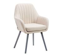 CLP Chaise Florian Tissu avec assise rembourrée et pieds en bois Structure,crème gris