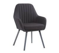 CLP Chaise Florian Tissu avec assise rembourrée et pieds en bois Structure,noir gris
