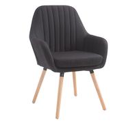 CLP Chaise Florian Tissu avec assise rembourrée et pieds en bois Structure,noir naturel