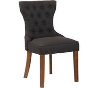 CLP Chaise Franca tissu avec structure en bois d'hévéa,gris foncé antique-clair