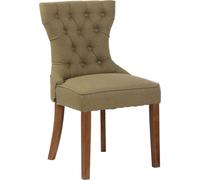 CLP Chaise Franca tissu avec structure en bois d'hévéa,vert antique-clair
