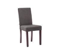 CLP Chaise de salle à manger Ina en tissu avec Pieds en Bois , Gris foncé/Cappuccino gris G