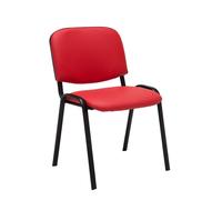 CLP Chaise Ken en similicuir empilable et au design moderne,rouge