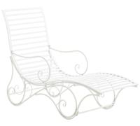 CLP Chaise Longue De Jardin Amiens en Fer Forgée I Bain De Soleil en Métal pour Intérieur Et Extérieur I Transat De Balcon Et Terrasse, Couleur:Blanc
