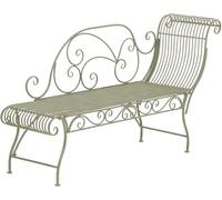 CLP Chaise longue de jardin Karma de style rustique I Banc en design Chaiselongue I Chaise longue de jardin extérieur Banc d'extérieur en fer I Couleur : antique-vert