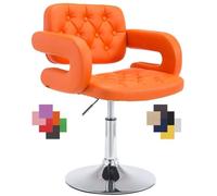 Chaise Lounge Dublin Similicuir - Piètement avec colonne centrale en métal chromé - Siège Orange