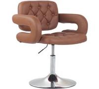 CLP Chaise Lounge Dublin Similicuir - Piètement avec colonne centrale en métal chromé , Cognac Cognac