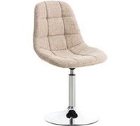CLP Chaise lounge Emil tissu — siège rembourré, pivotante, piètement en métal, crème