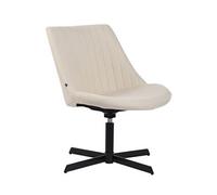 Chaise Lounge Granby en Similcuir avec Pied en Métal - CLP - Crème - Contemporain - Design - Tissu