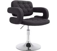 Chaise lounge Dublin Tissu - Piètement avec colonne centrale métal chromé - Siège Noir
