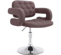 CLP Chaise Lounge Réglable en Hauteur Dublin en Tissu I Chaise De Salon Pivotante avec Assise Rembourrée Dossier Et Accoudoirs I Piètement Métal, Couleur:Marron