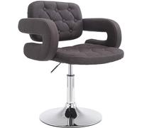 CLP Chaise Lounge Réglable en Hauteur Dublin en Tissu I Chaise De Salon Pivotante avec Assise Rembourrée Dossier Et Accoudoirs I Piètement Métal, Couleur:Gris foncé