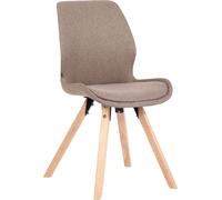 CLP Chaise Luna simili cuir plastique tissu velours,taupe tissu