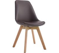 CLP Chaise Manado similicuir avec assise rembourrée et pieds en bois Structure,gris blanc
