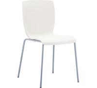 CLP Chaise Mio empilable avec structure en aluminium et assise en plastique,crème