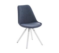 CLP Chaise Pegleg Tissu Square avec assise rembourrée et pieds carrés en bois,bleu blanc