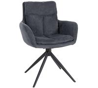 CLP Chaise de Salle ‡ Manger Vilas I Chaise rembourrÈe pivotante avec revÍtement en Tissu, Couleur:Noir