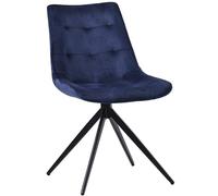 CLP Chaise Pivotante Merna I de Salle à Manger Rembourrée avec Dossier en Velours, Bleu Foncé