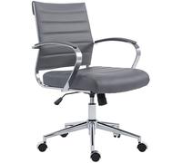 CLP Chaise pivotante Oakland I Fauteuil de Direction avec Hauteur d'assise réglable en continu I Fauteuil de Bureau avec roulettes, Couleur:Gris, Matériel:Similicuir