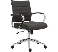 CLP Chaise pivotante Oakland I Fauteuil de Direction avec Hauteur d'assise réglable en continu I Fauteuil de Bureau avec roulettes, Couleur:Gris foncé, Matériel:Tissu