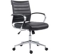 CLP Chaise pivotante Oakland I Fauteuil de Direction avec Hauteur d'assise réglable en continu I Fauteuil de Bureau avec roulettes, Couleur:Noir, Matériel:Similicuir