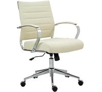 CLP Chaise pivotante Oakland I Fauteuil de Direction avec Hauteur d'assise réglable en continu I Fauteuil de Bureau avec roulettes, Couleur:crème, Matériel:Tissu