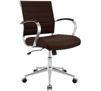 CLP Chaise pivotante Oakland I Fauteuil de Direction avec Hauteur d'assise réglable en continu I Fauteuil de Bureau avec roulettes Couleur:Marron;Matériel:Cuir véritable