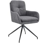 CLP Chaise pivotante Pickett en Tissu, Fauteuil pivotant 180° avec accoudoirs et Dossier, capacité de Charge jusqu'à 150 kg, Couleur:Gris foncé