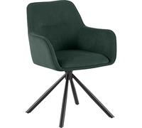 CLP Chaise pivotante Tipton Cord, Fauteuil pivotant à 180° avec accoudoirs et Dossier, capacité jusqu'à 150 kg, Couleur:Vert
