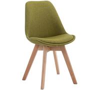 Chaise de Salle à manger Borneo V2 en Tissu - Style scandinave - Chaise Visiteur avec Piètement en Bois de Hêtre Nature - Couleur Vert Vert