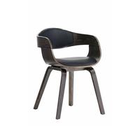 Chaise Clp Trading CLP Chaise retro Kingston en similicuir , Noir / Gris