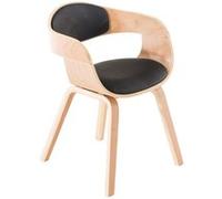 CLP Chaise retro Kingston en similicuir , Nature / Noir noir G