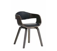 CLP Chaise retro Kingston en similicuir , Noir / Gris