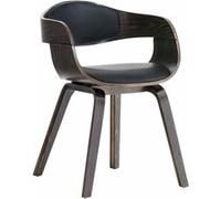 CLP Chaise retro Kingston en similicuir , Noir / Gris gris G