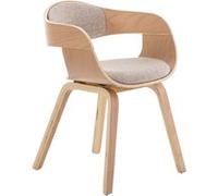 CLP Chaise Design Retro Kingston Tissu I Chaise De Cuisine avec Accoudoirs I Siège Et Dossier Rembourrés I Chaise De Salle D'Attente Chic, Couleur:Nature/crème