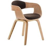 Chaise Clp Trading CLP Chaise retro Kingston en tissu , Nature / Marron