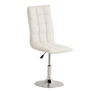 Chaise de salle à manger réglable en hauteur PEKING - CLP - PU - Blanc - Chrome optique - Moderne