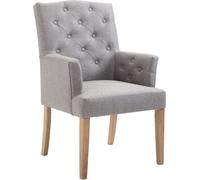 CLP Chaise Sugar tissu avec assise rembourrée et pieds en bois,gris antique-clair